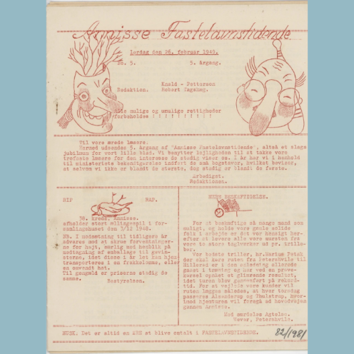Forside af Annisse Fastelavnstidende, 1949